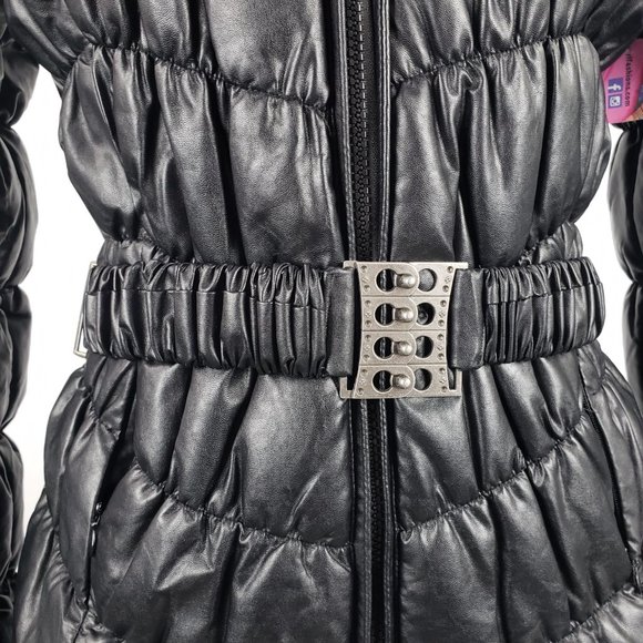 Beulah Black Puffer Belted Jacket Size S - Picture 2 of 8